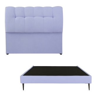 Foto 1 | Foto 1 | Cabecera Dicasa Nube Color Lila Matrimonial + Base Cama Slim Dicasa Color Lila Matrimonial