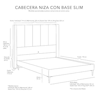 Foto 7 | Foto 7 | Cabecera Dicasa Nizza Color Azul Queen Size + Base Cama Slim Dicasa Color Azul Queen Size
