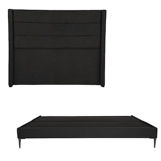 Foto 1 | Foto 1 | Cabecera Dicasa Lugo Color Negro King Size + Base Cama Slim Dicasa Color Negro King Size