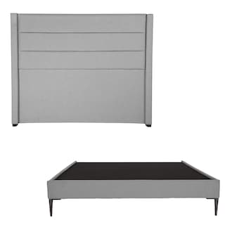 Foto 2 | Foto 2 | Cabecera Dicasa Lugo Color Gris King Size + Base Cama Slim Dicasa Color Gris King Size
