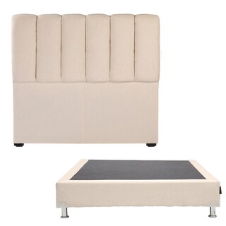 Foto 2 | Foto 2 | Cabecera Dicasa Kami Color Beige Claro Queen Size + Box Dicasa Color Beige Claro Queen Size