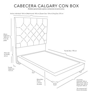 Foto 7 | Foto 7 | Cabecera Dicasa Calgary Color Gris Rata Queen Size + Box Dicasa Color Gris Rata Queen Size