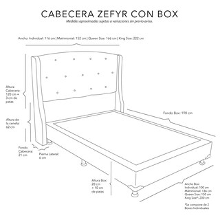 Foto 7 | Foto 7 | Cabecera Dicasa Zefyr Color Azul King Size + Box Dicasa Color Azul King Size