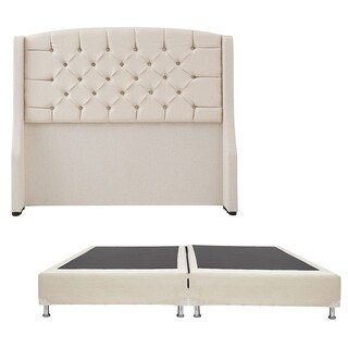 Foto 1 | Foto 1 | Cabecera Dicasa Sitka Color Beige Claro King Size + Box Dicasa Color Beige Claro King Size