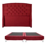 Cabecera Dicasa Sitka Color Rojo King Size + Box Dicasa Color Rojo King Size