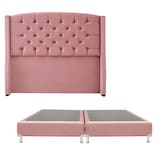 Cabecera Dicasa Sitka Color Palo De Rosa King Size + Box Dicasa Color Palo De Rosa King Size