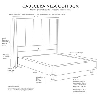 Foto 7 | Foto 7 | Cabecera Dicasa Nizza Color Pink Queen Size + Box Dicasa Color Pink Queen Size