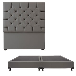 Foto 1 | Foto 1 | Cabecera Dicasa Calgary Color Gris Rata King Size + Box Dicasa Color Gris Rata King Size