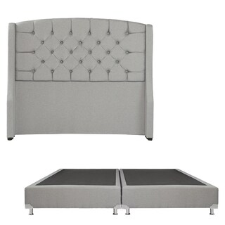 Foto 1 | Foto 1 | Cabecera Dicasa Sitka Color Gris King Size + Box Dicasa Color Gris King Size