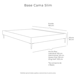 Foto 6 | Foto 6 | Base Cama Slim Dicasa Gris Queen Size