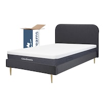 Base Cama Metal Madera + Colchón Premium Individual