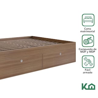 Foto 2 | Foto 2 | Base Cama Matrimonial Con Cajones Compartimientos Kingshouse