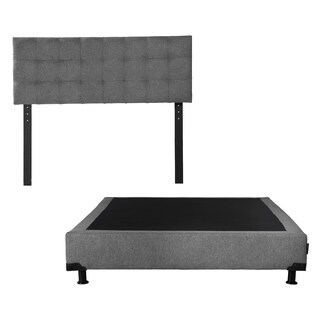 Foto 1 | Foto 1 | Cabecera Dicasa Catania Color Gris Queen Size + Box Dicasa Color Gris Queen Size