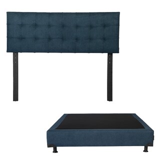 Foto 1 | Foto 1 | Cabecera Dicasa Catania Color Azul Matrimonial + Box Dicasa Color Azul Matrimonial