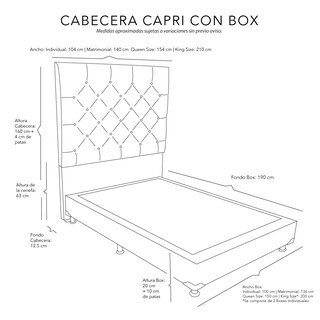 Foto 7 | Foto 7 | Cabecera Dicasa Capri Color Azul Queen Size + Box Dicasa Color Azul + Colchón Restonic Trini