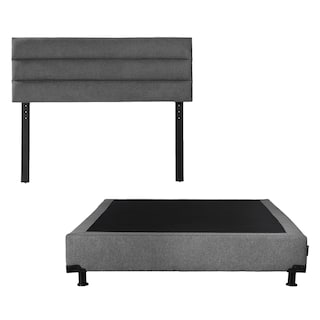 Foto 1 | Foto 1 | Cabecera Dicasa Logan Color Gris Queen Size + Box Dicasa Color Gris Queen Size