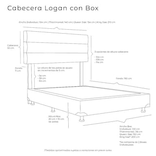 Foto 4 | Foto 4 | Cabecera Dicasa Logan Color Negro Queen Size +box