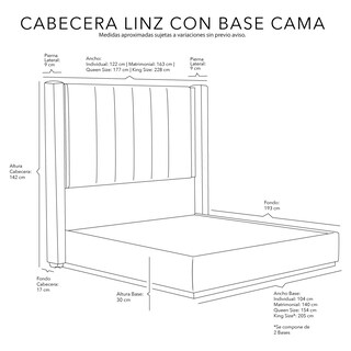 Foto 7 | Foto 8 | Cabecera Dicasa Linz Color Crema King Size + Base Cama Dicasa Color Crema