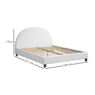 Foto 2 | Foto 2 | Ilios Innova | Base De Cama Matrimonial Con Cabecera Arco Tapizada En Lino. Diseño Moderno Minimalista Blanco.