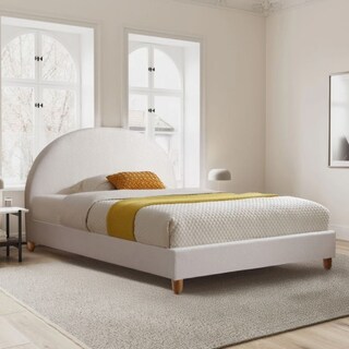 Foto 5 | Foto 5 | Ilios Innova | Base De Cama Matrimonial Con Cabecera Arco Tapizada En Lino. Diseño Moderno Minimalista Blanco.