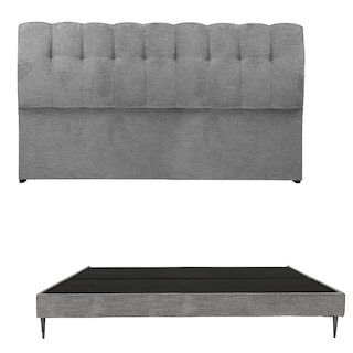 Foto 1 | Foto 1 | Cabecera Dicasa Nube Color Storm Grey King Size + Base Cama Slim