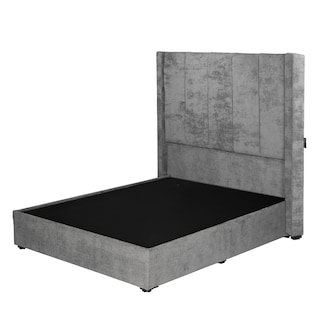 Foto 2 | Foto 2 | Cabecera Dicasa Nizza Gris Oscuro Matrimonial + Base Cama Dicasa Gris Oscuro