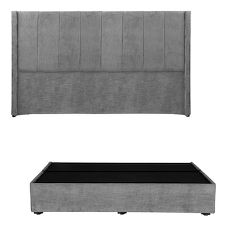 Foto 1 | Foto 1 | Cabecera Dicasa Nizza Gris Oscuro King Size + Base Cama Dicasa Gris Oscuro