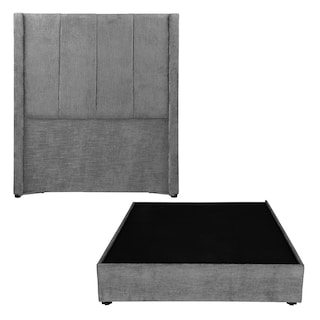 Foto 3 | Foto 3 | Cabecera Dicasa Nizza Gris Oscuro King Size + Base Cama Dicasa Gris Oscuro