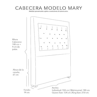 Foto 6 | Foto 6 | Cabecera Dicasa Mary color Beige Claro King Size