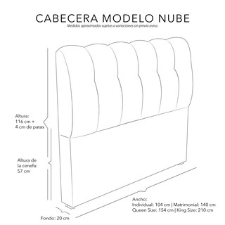 Foto 5 | Foto 5 | Cabecera Dicasa Nube color Negro Matrimonial