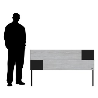 Foto 5 | Foto 5 | Cabecera de Cama Queen con 2 Patas Playcon OCABQGTNL 151 X 10 CM Tablero Negro y Gris