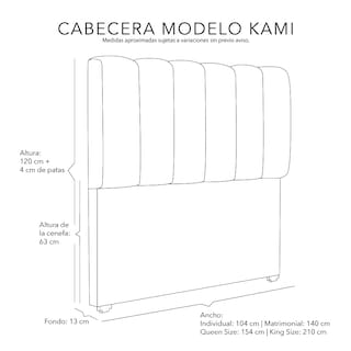 Foto 6 | Foto 6 | Cabecera Dicasa Kami color Gris Claro Matrimonial