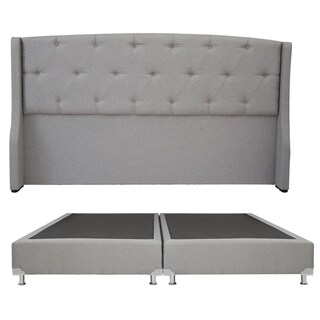 Foto 1 | Foto 1 | Cabecera  Dicasa Zefyr color Gris + Box  Dicasa Zefyr color Gris King Size