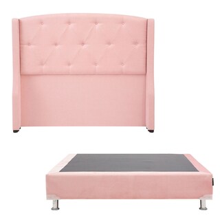 Foto 1 | Foto 1 | Cabecera  Dicasa Zefyr Pink color Rosa + Box  Dicasa Zefyr Pink color Rosa Queen Size