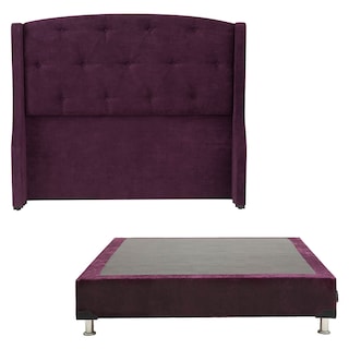 Foto 1 | Foto 1 | Cabecera Dicasa Zefyr Velvet color Púrpura + Box Dicasa Zefyr Velvet color Púrpura Individual