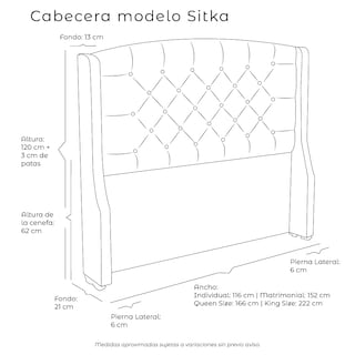 Foto 6 | Foto 6 | Cabecera Dicasa Sitka color Morado Queen Size