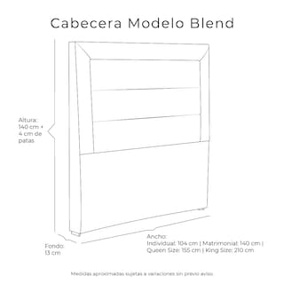 Foto 5 | Foto 6 | Cabecera Dicasa Blend Color Negro Individual