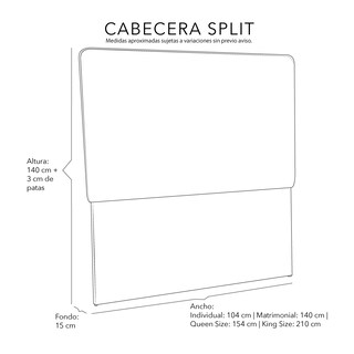 Foto 6 | Foto 6 | Cabecera Dicasa Split Gris Oscuro Queen Size