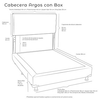 Foto 4 | Foto 4 | Cabecera Dicasa Argos Color Gris + Box Individual