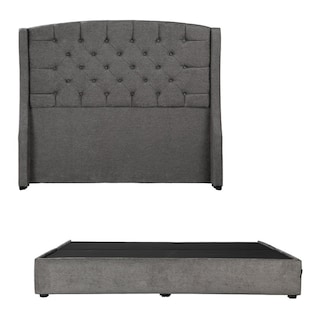Foto 1 | Foto 1 | Cabecera Dicasa Sitka más Base Cama Dicasa Nizzo Gris Oscuro King Size