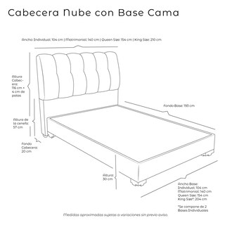Foto 5 | Foto 5 | Cabecera Dicasa Nube + Base Cama Dicasa Belt Negro King Size