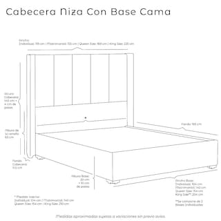 Foto 4 | Foto 4 | Cabecera Dicasa Nizza más Base Cama Dicasa Belt Negro Matrimonial
