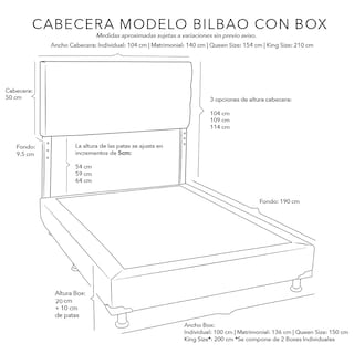 Foto 4 | Foto 4 | Cabecera con Box Dicasa Queen Size Azul