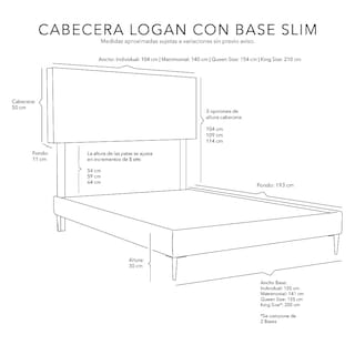 Foto 4 | Foto 4 | Cabecera Logan + Base Cama Slim Color Lila Matrimonial