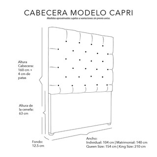 Foto 6 | Foto 6 | Cabecera Dicasa Capri Rivoli Navy color Azul King Size