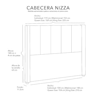 Foto 6 | Foto 6 | Cabecera Dicasa Nizza Color Gris Queen Size