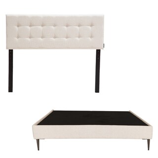 Foto 1 | Foto 1 | Cabecera Dicasa Bilbao + Base Cama Slim Color Beige Claro Matrimonial