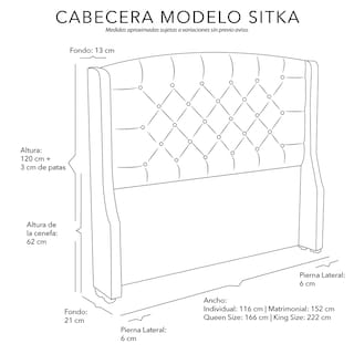 Foto 6 | Foto 6 | Cabecera Dicasa Sitka Color Plata King Size