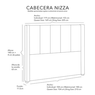 Foto 6 | Foto 6 | Cabecera Dicasa Nizza Gris Queen Size