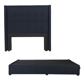 Foto 1 | Foto 1 | Cabecera Dicasa Titan + Base Cama Azul Marino King Size